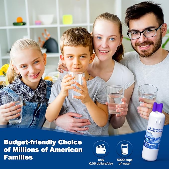 W10295370A Water Filter Replacement, Compatible with EDR1RXD1 Water Filter, Everydrop Filter 1, WHR1RXD1, W102953 70A, 9081, 46-9081, W10295370, EDR1RXD1B, P8RFWB2L, 4 Pack