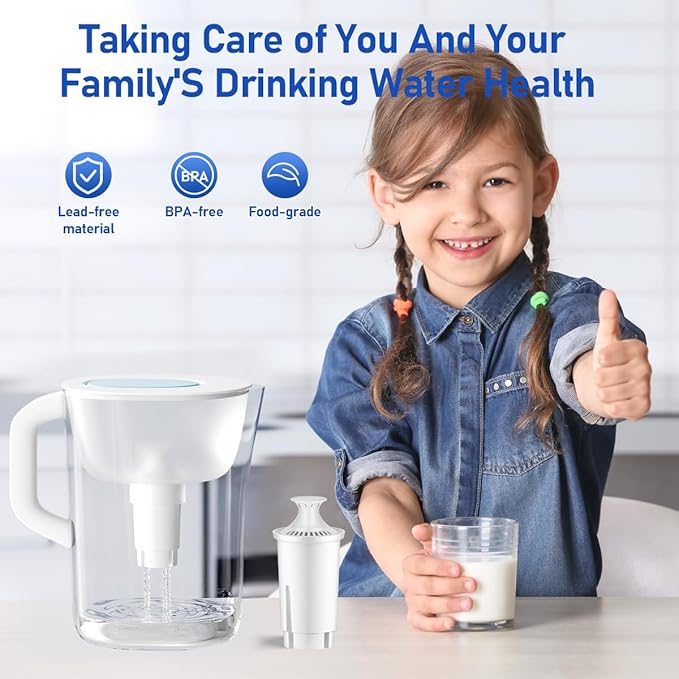 Replacement for Brita Filter, Replacement for Brita Water Pitchers and Dispensers, Classic OB03, Mavea 107007, 35557, NSF Certified Water Filter, 6 Pack