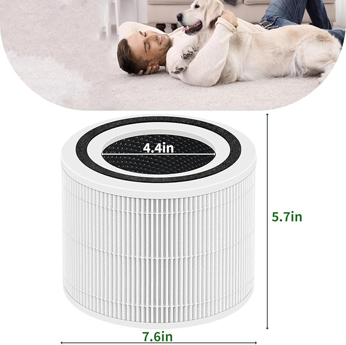 Core 300 Replacement Filter for LEVOIT Core 300/300S/300-P/Core P350 Air Purifiers, 3-in-1 H13 True HEPA Filter with Activated Carbon, Replace Core 300-RF, 2 Pack (White)