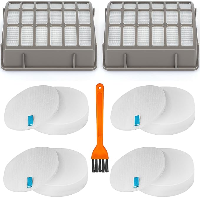 for Shark Navigator Professional NV60 NV70 NV80 Replacement Filter Upright Vacuum, with Shark Powered Lift-Away Corded Vacuum NV71 NVC80C NV90 NV95 UV420 Parts XFF80 XHF80, 8 Foam Felt+ 2 HEPA Filters