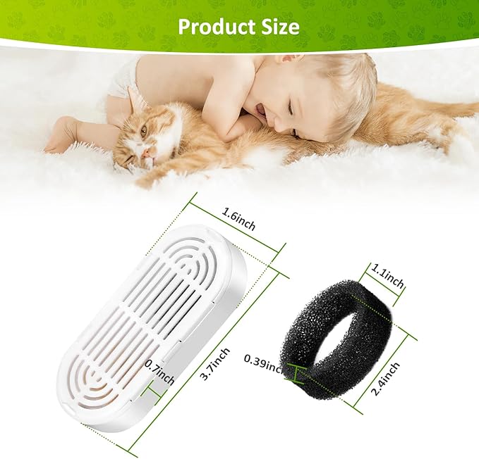 3 Pack Replacement Filters & Pre-Filter Sponges for 134oz/4L Automatic Pet Water Fountain, ZEKIRY Cat Water Fountain Filter, Quadruple Filtration Pet Fountain Filters Replacement for Cats and Dogs