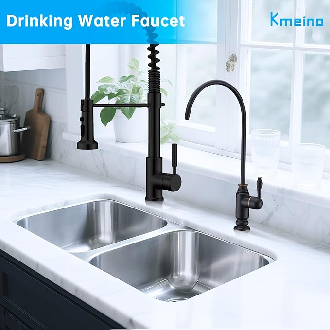 Oil Rubbed Bronze Water Drinking Faucet Water Filter Faucet Fits Most RO Units or Water Filtration System Brass Body Sink Water Filtration Faucet