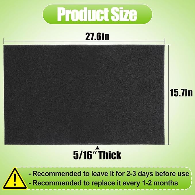 15.7" x 27.6" Extra Large Cuttable Air Conditioner Filters - Cut to Fit Carbon Pad Air Purifier Filters, Washable Reusable Foam Pad Pre Filter Roll for Air Filters AC Window Unit Charcoal Sheet