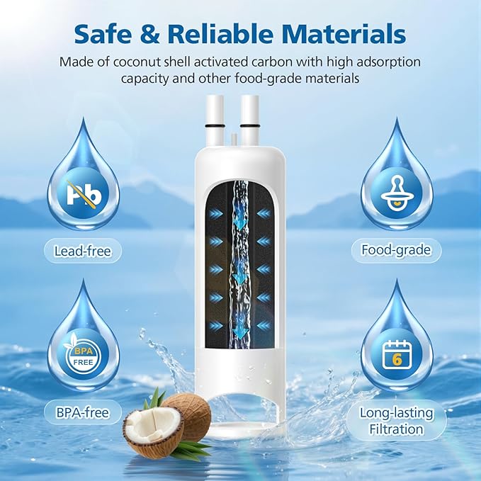 EDR1RXD1 Water Filter Compatible with Filter 1, for EDR1RXD1, W10295370, EDR1RXD1B, WHR1RXD1, KAD1RXD1, P4RFKB2, 46-9930, 46-9081, Every 6 Months Value, NSF Certified, 3 Pack