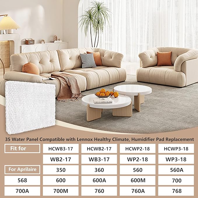 Water Panel 35 Humidifier Filter Pad Replacement for Lennox X2661 Humidifier Models HCWB3-17, HCWB2-17, HCWP2-18, HCWP3-18, WB2-17, WB3-17, WP2-18, WP3-18 (2 Pack)