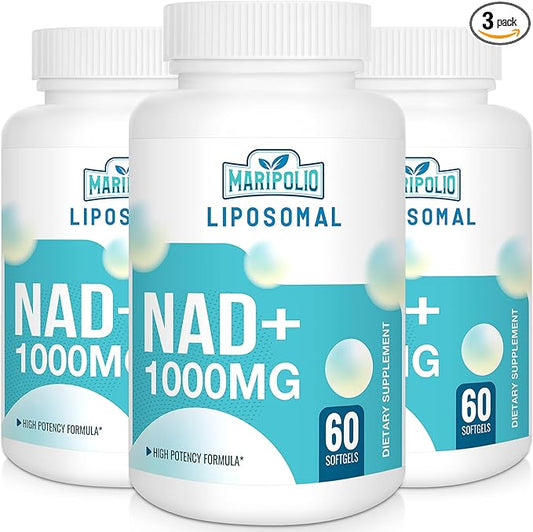 Liposomal NAD+ Supplement 1000 mg | Highest NAD Pontecy | Max Absorption | Pure NAD Supplement | Energy and DNA Repair, Aging Defense, Brain Function | 180 Softgels
