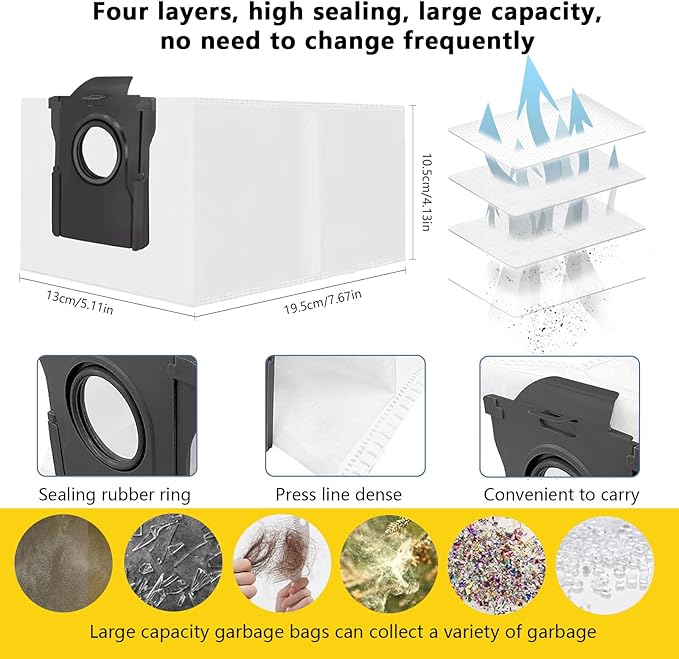 Yivy 28 Pcs Replacement Parts for Dreame X30 Ultra/Mova E30 Ultra/L10s Pro Ultra Heat/l10s ultra gen 2,Accessories: 2*Main Brush, 6*Side Brushes, 4*Filter, 8*Mop, 6*Dust Bags, 1*Water Tank Brush