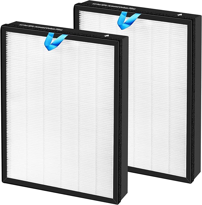 Vital 100S Replacement Filter for LEVOIT Smart WiFi Vital 100S Air Purifier, 3-in-1 True HEPA and High-Efficiency Activated Carbon Filters, Part# Vital 100S-RF, 2 Packs, White