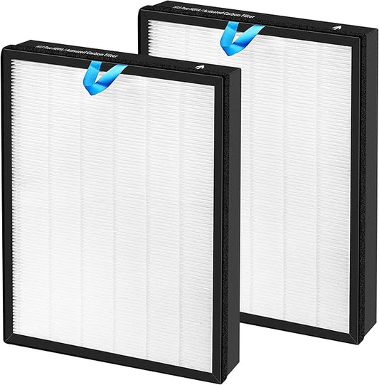 Vital 100S Replacement Filter for LEVOIT Smart WiFi Vital 100S Air Purifier, 3-in-1 True HEPA and High-Efficiency Activated Carbon Filters, Part# Vital 100S-RF, 2 Packs, White