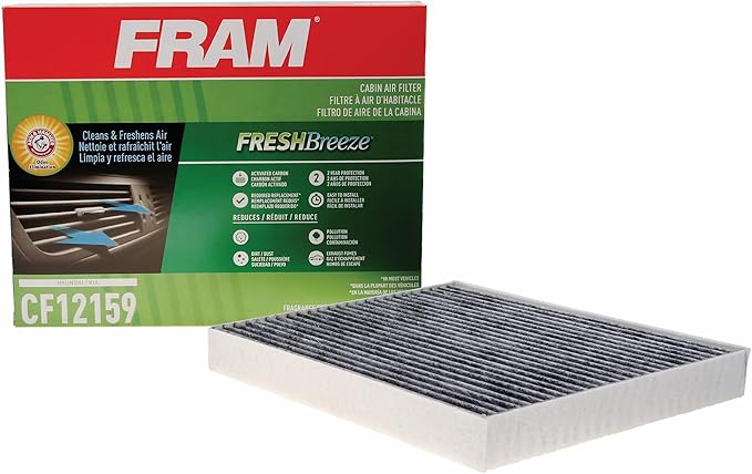 FRAM Fresh Breeze Cabin Air Filter Replacement for Car Passenger Compartment w/ Arm and Hammer Baking Soda, Easy Install, CF12159 for Select Hyundai and Kia Vehicles