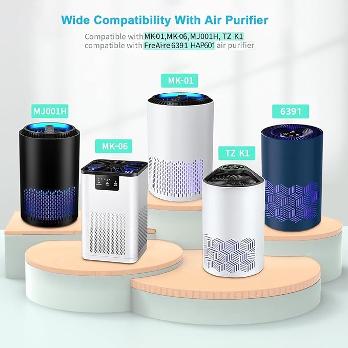 MK01 & MK06 Air Filter Replacement Compatible with MK01 MK06 Air Purifier,4-in-1 Air Filter for Tolife TZ-K1,FreAire KN6391 HAP601,DH-JH01,MJ001H,MJ012H,EPI081 Air Purifier,Pet Care Filter