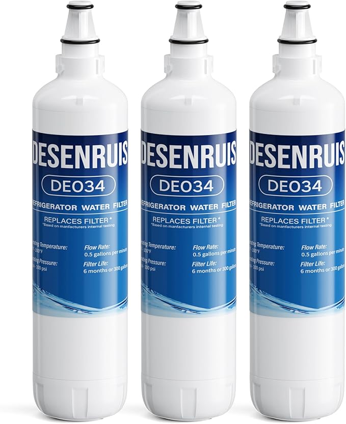 7012333 Compatible with Sub-Zero 7012333 Ice Maker Water Filter, Sub-ZeroUC-151, UC-15I, UC-15IO, UC-15IP, UC-15,UC-151P, Improves the Smell and Taste of Water, Pack of 3, By DESENRUIS