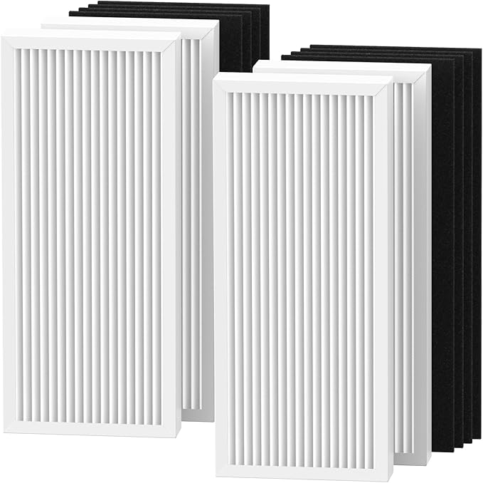 4 Pack 990051000 Replacement Filter Compatible with Hamilton Beach TrueAir Air Purifier 04383 04384 04385 04386