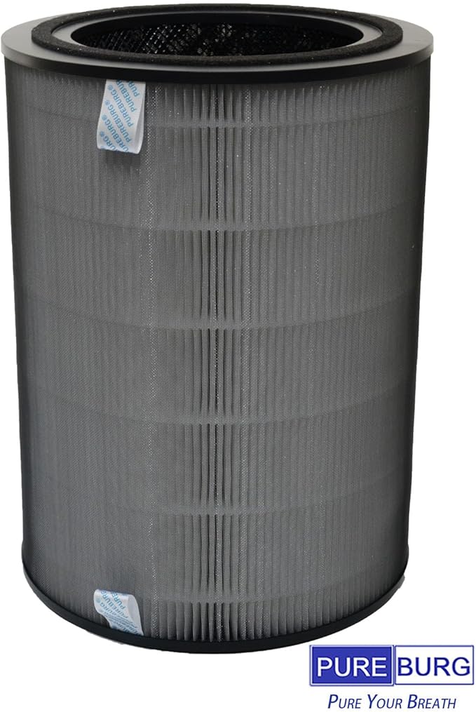 PUREBURG Replacement Filter Compatible with Dreo Macro Max S Smart True HEPA Air Purifier, H13 HEPA 3-Stage Filtration Activated Carbon 2-IN-1