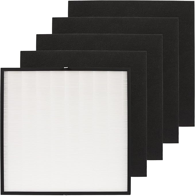 Climestar True HEPA Filter Compatible with Whirlpool Whispure 1183050K (Extra Large) for Air Purifier Model WPPRO2000, 18.1x18.1 inch and 4-Pack Prefilters compatible with 8171510k (Extra Large)