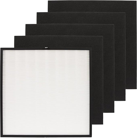 Climestar True HEPA Filter Compatible with Whirlpool Whispure 1183050K (Extra Large) for Air Purifier Model WPPRO2000, 18.1x18.1 inch and 4-Pack Prefilters compatible with 8171510k (Extra Large)