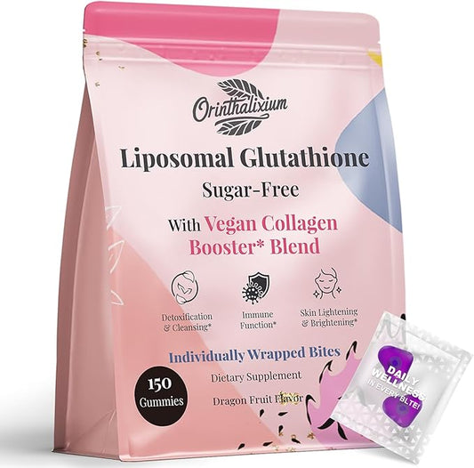Liposomal Glutathione Gummies 1000MG - Sugar Free Reduced L-Glutathione with Vitamin C & Vegan Collagen - Antioxidant & Skin Wellness - 150 Count