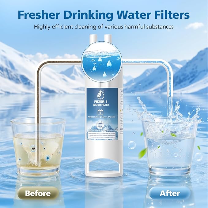 EDR1RXD1 Water Filter Compatible with Filter 1, for EDR1RXD1, W10295370, EDR1RXD1B, WHR1RXD1, KAD1RXD1, P4RFKB2, 46-9930, 46-9081, Every 6 Months Value, NSF Certified, 3 Pack