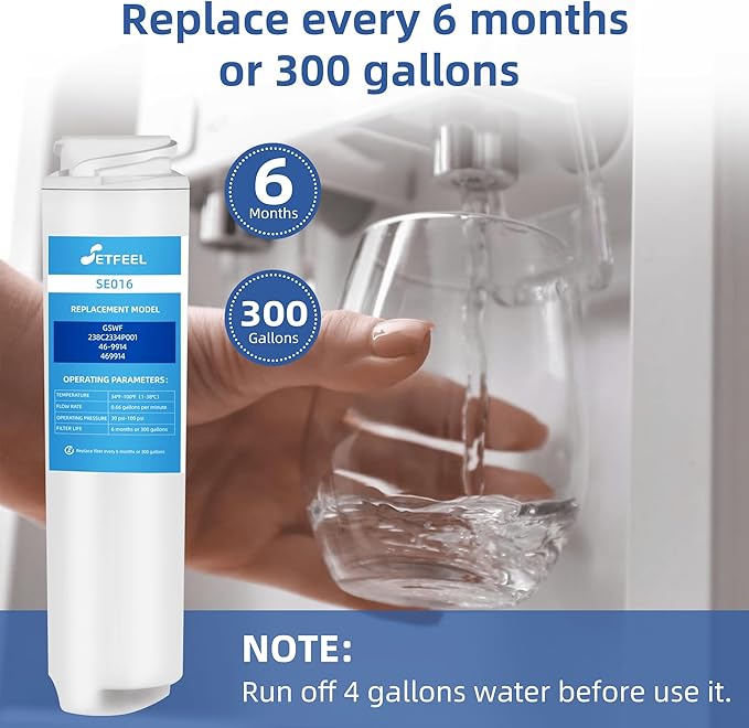 GSWF Water Filter Replacement for GE GSWF, SmartWater GSWFDS 100810 238C2334P001, Kenmore 46-9914, 469914, Reduce Lead, 3 Pack