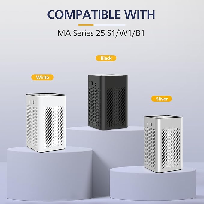 25 Replacement Filter for MA Series S1/W1/B1 25 Models Air Purifier, 3-in-1 HEPA Activated Carbon Filter