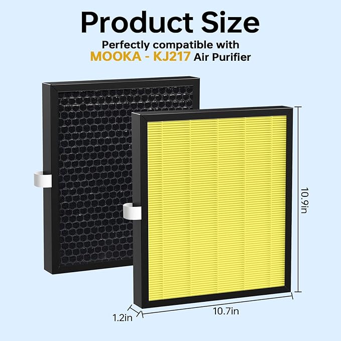 1 Pack KJ217 Replacement Filter,Compatible with MOOKA KJ217 Pet Air Purifier,Suitable for Large Room with 2500 Ft², 1 Filters for Pet-raising family