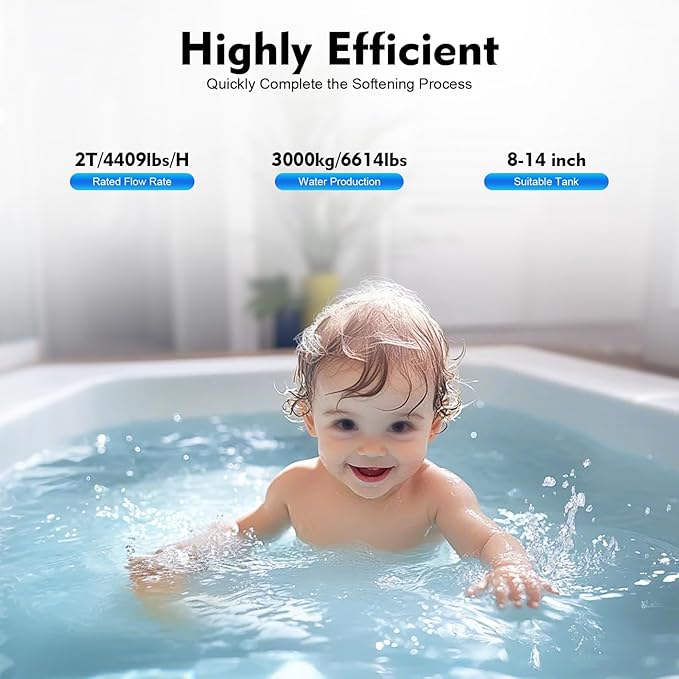 Water Softener Control Valve, 5600SM Flow Type Softening Water Softener Timer Filter Control Head Valve, 110V Automatic Digital Control Valve for Water Filter Softener Resin Tank