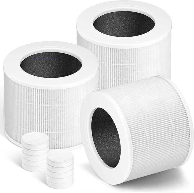Core Mini Replacement Filter for LEVOIT Air Purifier Core mini-rf, 3-in-1 Pre, H13 True HEPA, Activated Carbon Filtration System, Pack of 3