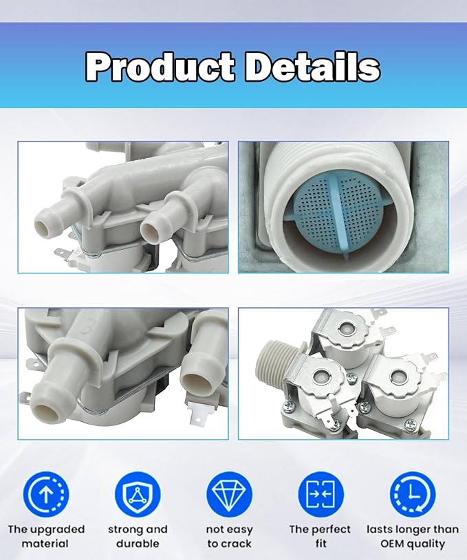 5221ER1003S Washer Water Inlet Valve Fits For LG Replace 4869496 AP6798394 PS12587936 EAP12587936 PD00057211 ETC.