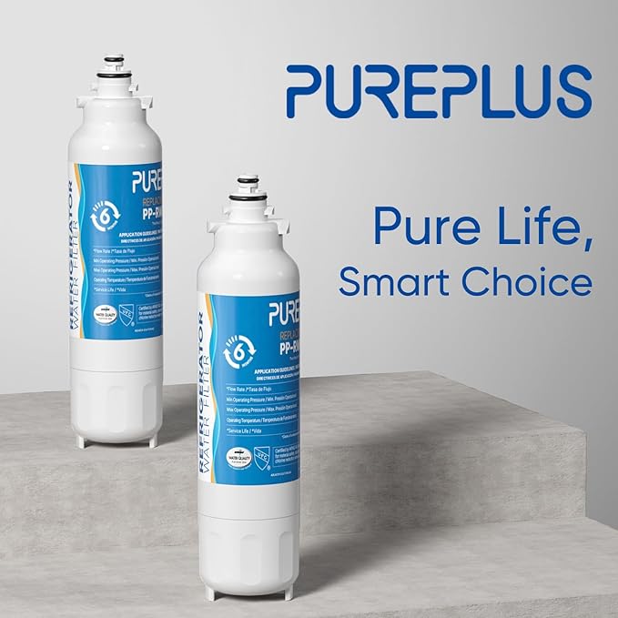 PUREPLUS Replacement for ADQ73613401, LG® LT800P®, LT800PC, ADQ736134, ADQ73613402, LSXS26326S, LSXS26366S, LMXS30776S, LSXS26366D, LMXC23746S, 46-9490, Refrigerator Water Filter, 2 Pack