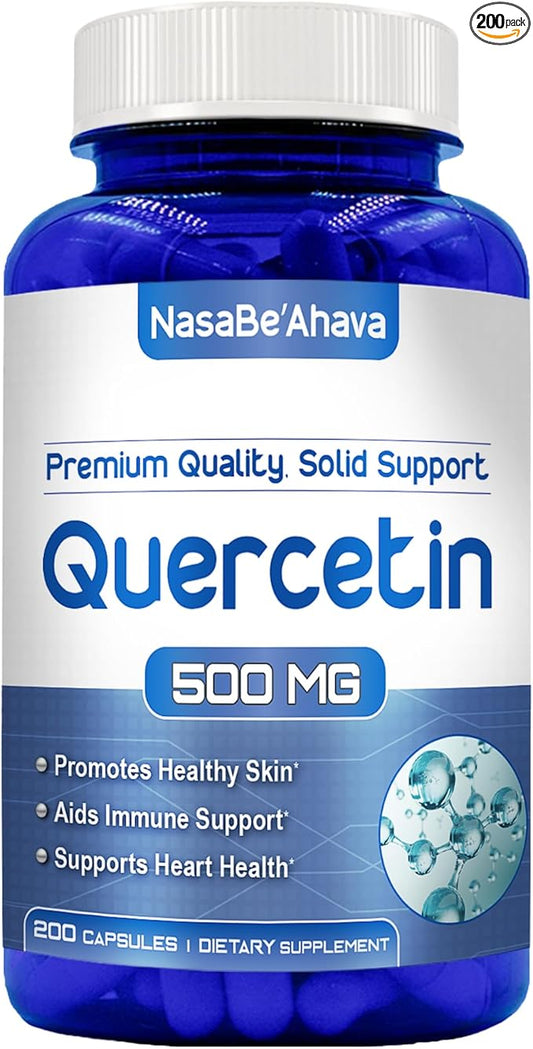 Quercetin 500mg Capsules | Vegan Friendly Quercetin Dihydrate High Potency Antioxidant Supplement for Skin Heart and Immune Support | Gluten-Free | Made in the USA in GMP Facilities (200 Servings)