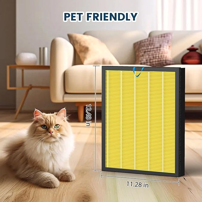 Vital 100S Replacement Filter for LEVOIT Vital 100S Vital 100S-P Air Purifier, H13 True HEPA and Activated Carbon Vital 100S-P Filter, Vital 100S-RF-PA(LRF-V102-YUS), 2 Pack Yellow