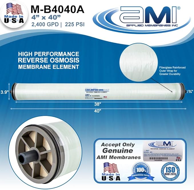 Applied Membranes Inc. Reverse Osmosis Membrane for Tap or Brackish Water, 4 Inches by 40 Inches