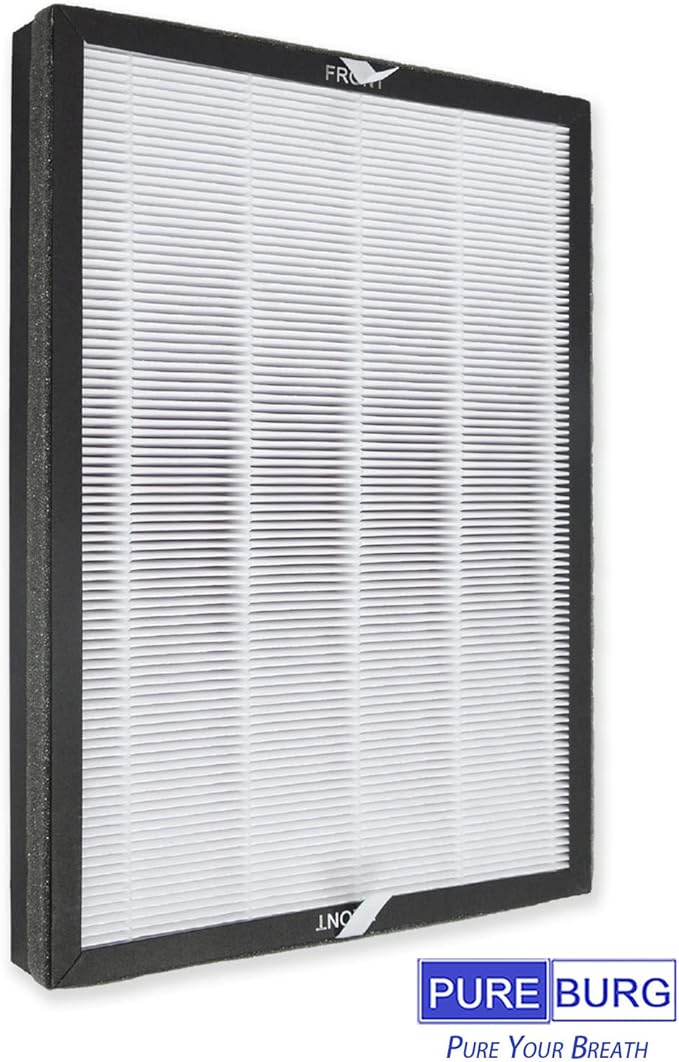 PUREBURG Replacement Filters Compatible with Aiper KJ200 & FAMREE FA500 Air Purifiers,2-Pack H13 HEPA Activated Carbon 2-in-1 3-Stage Filtration Air Clean