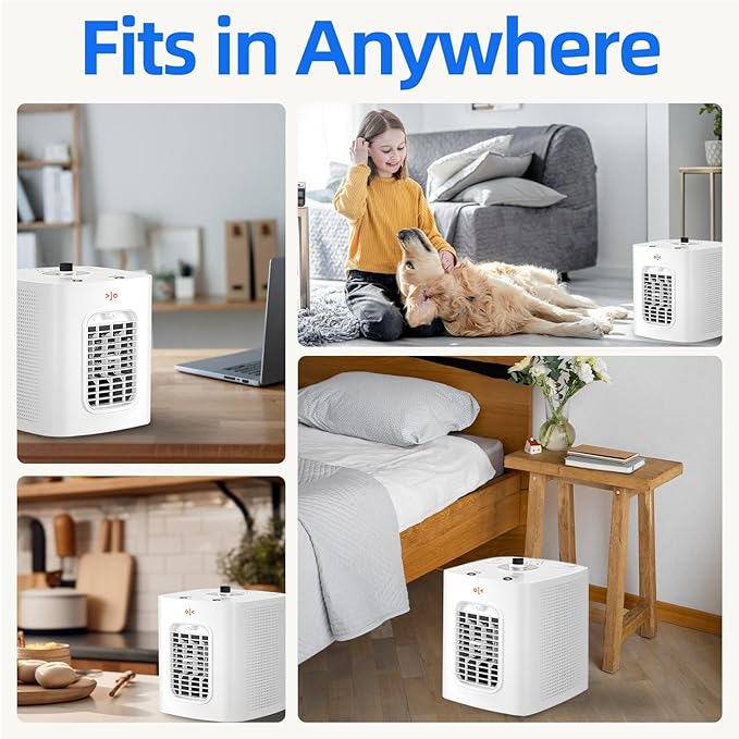 Small Air Purifiers for Home Large Room Covers Up to 1100 Ft², H13 HEPA Double-Sided Air Filter Purifier for Pets, Air Cleaner for Wildfire Smoke, Dust, Smoke, Pet Hair