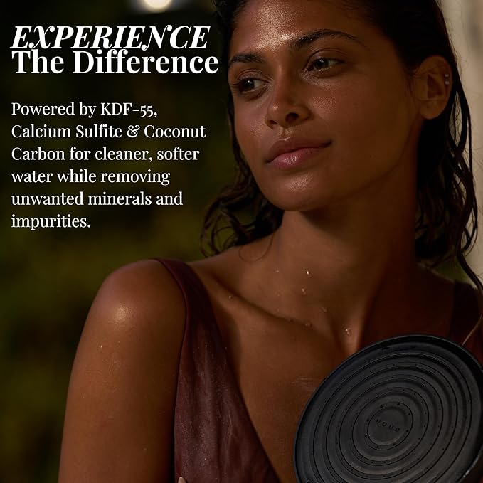 NUUD Filtered Shower Head | Removes Chlorine, Heavy Metals + Contaminants for Healthier Scalp, Skin & Hair | Protects Hair & Soothes Dry Skin | High Pressure Shower Head Filter | Chrome