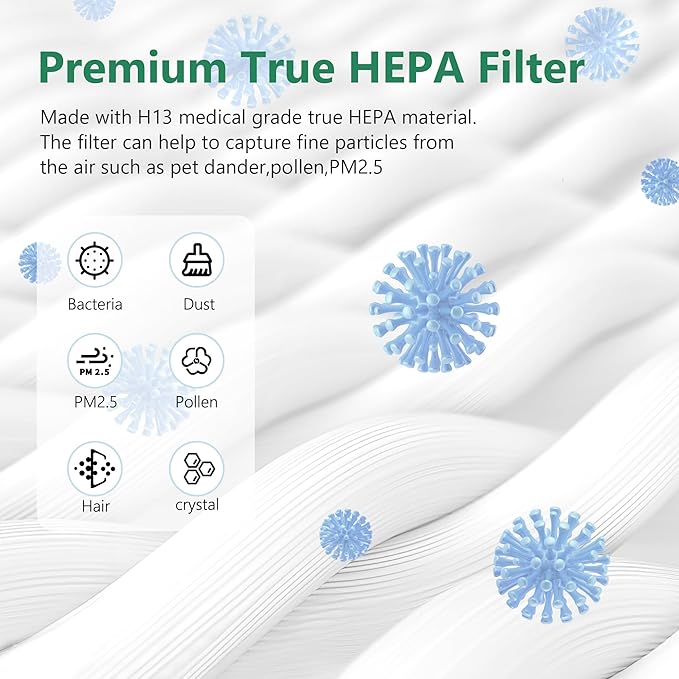 4 Pack HAP603 Replacement Filter Compatible with ECOSELF HAP603 Air Purifier, # RFHAP603, White