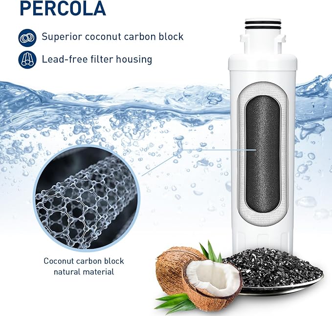 MIWF6200 Water Filter, Compatible with Sharp® SJWF200, SJG2254FS, Thor Kitchen® WF200, Zline® MIWFT2100, Midea® MRS26D5AST, MF-2008-R2, Zline® RFM-W-36 Refrigerator Models (1 Pack)