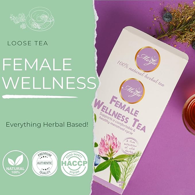 Merja Herbs Hormonal Wellness Tea [250g] Female Wellness | Premium Quality Decaf for Hormonal Balance | Herbal Teas & Beverages