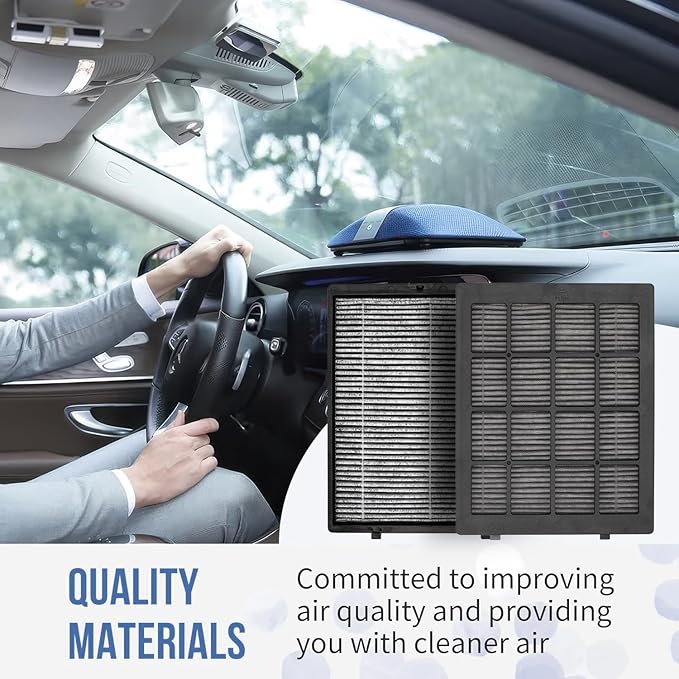 C401 Replacement Filter Compatible with LUFTRUM C401 Serie Car Air Purifier, fits C401, C401A, and C401AB, 3-Stage Filtration High-Efficiency Filter & Activated Carbon, 2-Pack