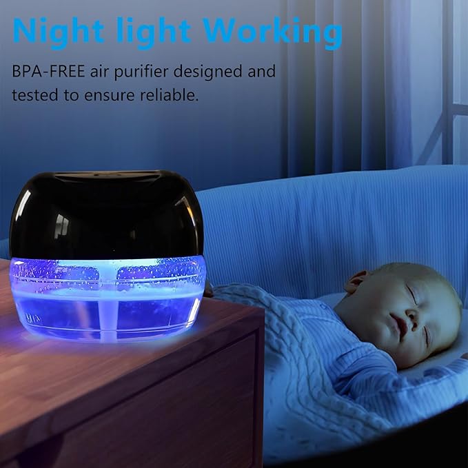 Water-Based Purifier Air Washer, Air Revitalizer & Freshener, Air Fresher with 7 LED Color Changing Light for Rooms (Blue)