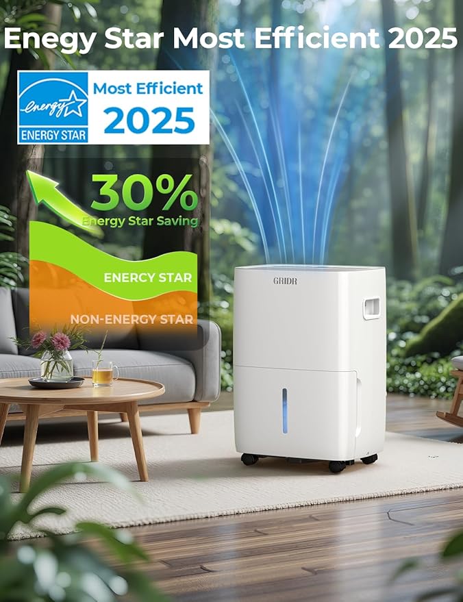 2500 Sq.Ft Energy Star Dehumidifier for Basement, Max 42 Pint/D, 5.5L Water Tank, Dehumidifiers for Home Large Room Bedroom Bathroom with Drain Hose, Intelligent Humidistat, Auto Defrost, 24H Timer