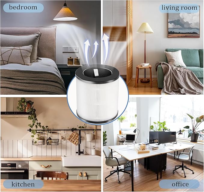 D09 Replacement Filter Compatible with Tailulu Air Purifier Cleaner D09,3-in-1 Filtration System H14 Filter for Home Large Room Up to 1500 Sq Ft 2 Pack