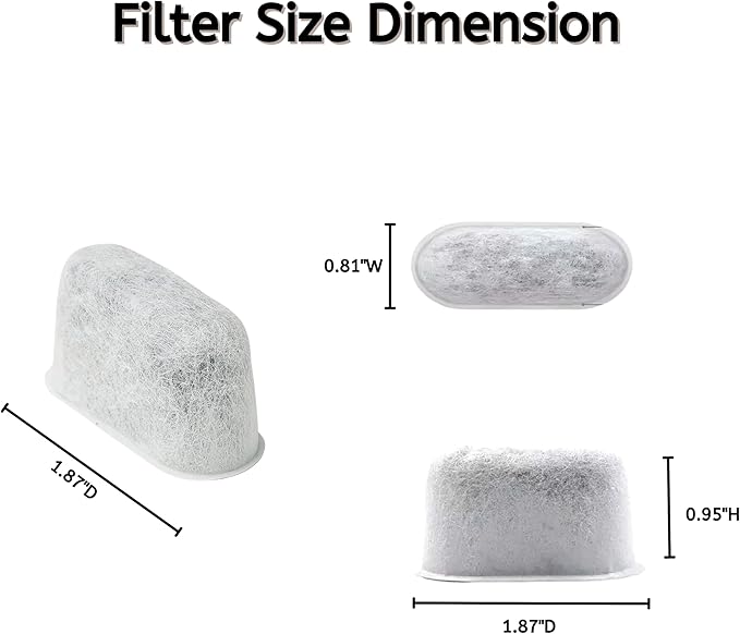 Nispira Activated Charcoal Water Filters Replacement Compatible with Cuisinart Coffee Machine Part DCC-RWF, 48 Units