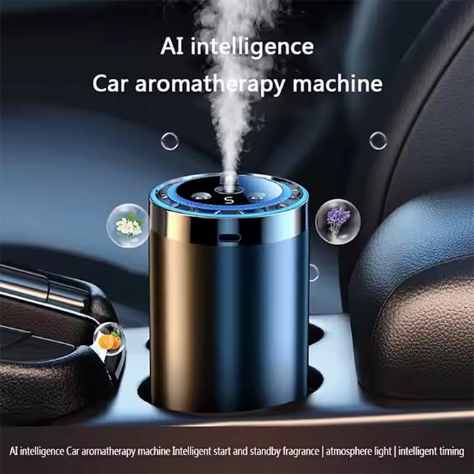 2025 Smart Car Air Freshener Diffuser With Star Projector 5 Adjustable Modes 360° Air Purifier Nano Mist and Lights For Car Office Desktop Bedroom