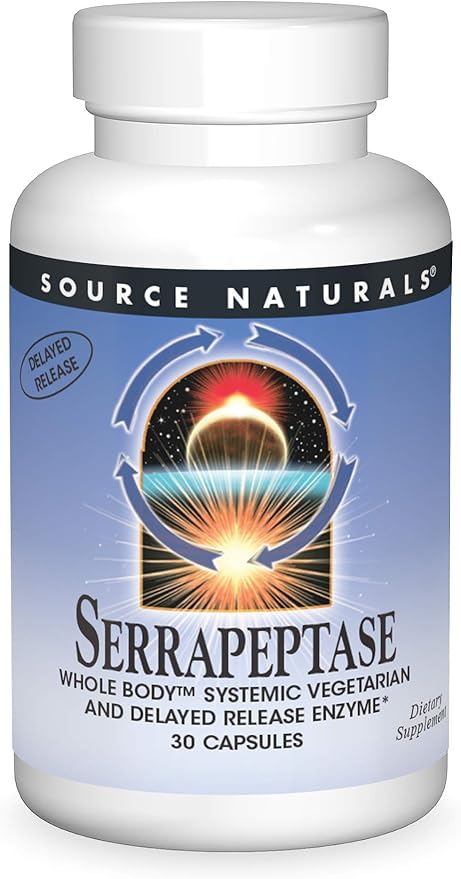 Source Naturals Serrapeptase - Delayed Release Enzyme - 30 Vegetarian Capsules