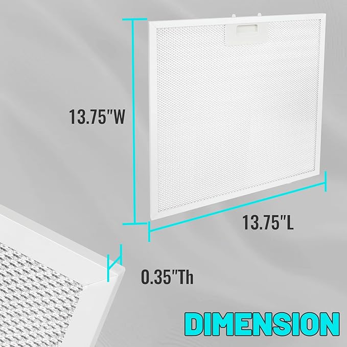 2 PCS WB02X27207 Range Vent Hood Grease Filter Replacement for GE Model JVX5300BJ1TS JVX5300EJ2ES JVX5305DJ2WW, Replaces 4463981 AP6039217 PS11771771 EAP11771771, 13.75"L × 13.75"W × 0.35"Th