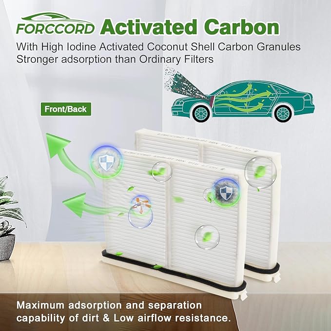 2-Pack Cabin Air Filter Fits for Mazda CX-90 (2024 2025 2026), CX-70 (2025-2026) Activated Carbon Cabin Filter Replacement KR9P-61-J6X Car Accessories