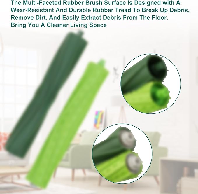 24 Pack Replacement Parts Compatible with iRobot Roomba Combo j7+/Plus Robot Vacuum Cleaner, 2 sets of multi-surface rubber roller brush 6 filters 6 side brushes 6 vacuum bags 4 Mopping Pad