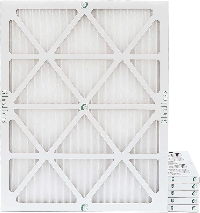Glasfloss 16-3/8 x 21-1/2 x 1 MERV 10 Pleated Air Filters Box of 6. Replacement filters for Carrier, Payne, & Bryant.