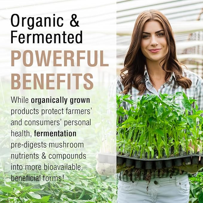 SOLARAY Organically Grown Fermented Mushroom Immune Complex 600 mg | Healthy Immune Function Support | 100 VegCaps